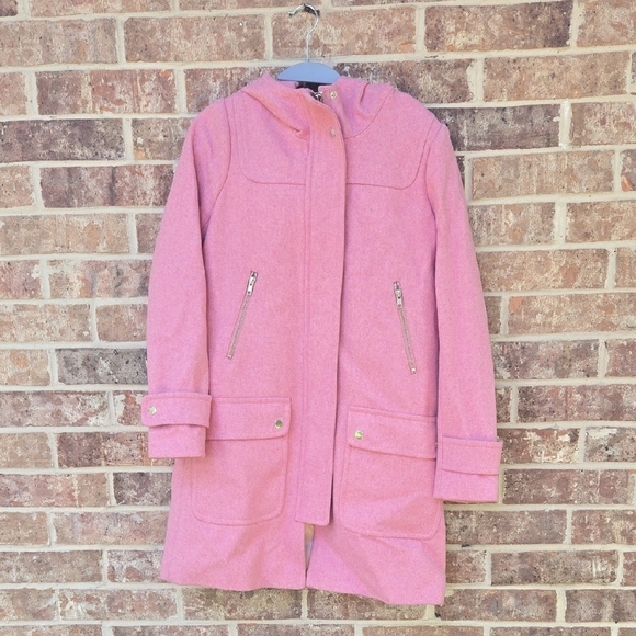 J. Crew Jackets & Blazers - J. Crew Melton Wool Pink Coat Size 4